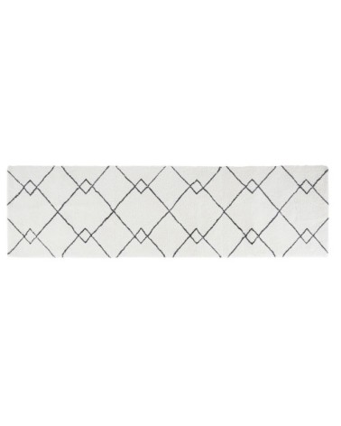 Tapis de couloir tufté noir et blanc 80x300