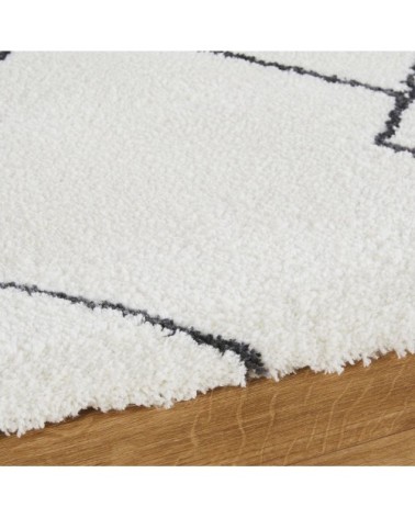 Tapis de couloir tufté noir et blanc 80x300