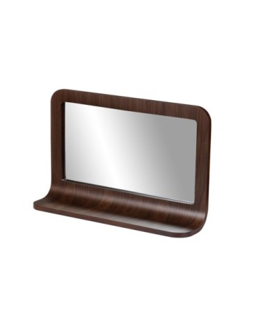 Miroir plaqué noyer 72 x 45 cm avec tablette