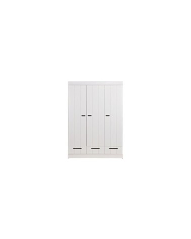 Armoire vestiaire 3 portes  et  3 tiroirs blanc