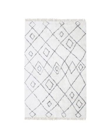 Tapis  en coton ivoire/taupe 190 x 290