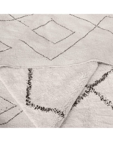 Tapis  en coton ivoire/taupe 190 x 290