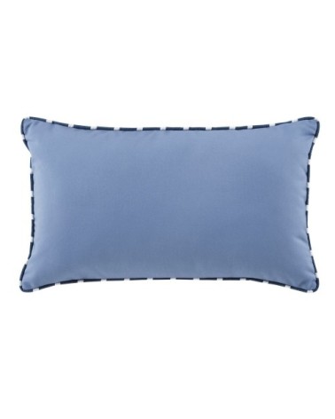 Coussin rectangulaire bleu et écru 30x50