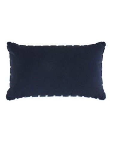 Coussin rectangulaire bleu et écru 30x50
