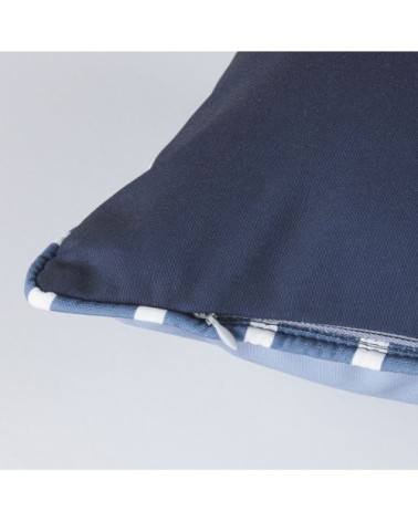 Coussin rectangulaire bleu et écru 30x50