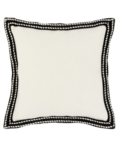Housse de coussin en coton et lin écrus 40x40