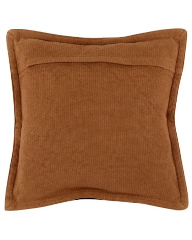 Housse de coussin en coton et lin jaune ocre 40x40