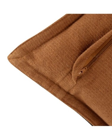 Housse de coussin en coton et lin jaune ocre 40x40