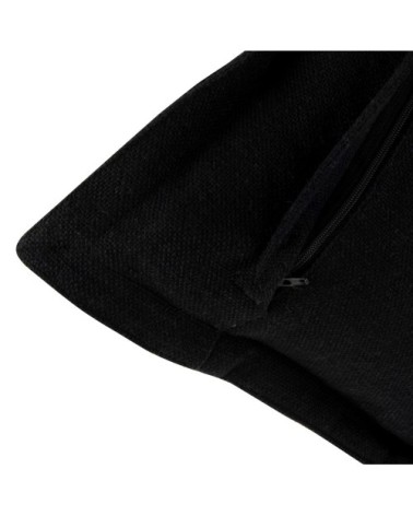 Housse de coussin en coton et lin noir à galon 40x40