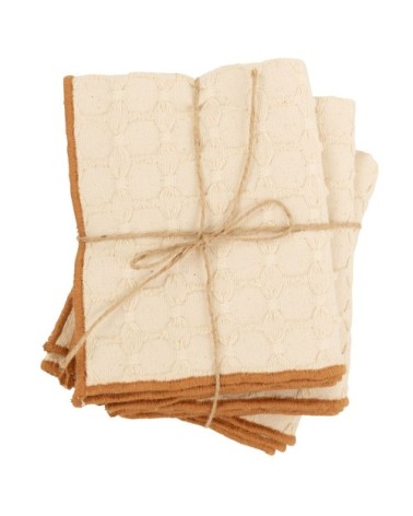 Serviettes de table en coton tissé écru 30x50 (x3)