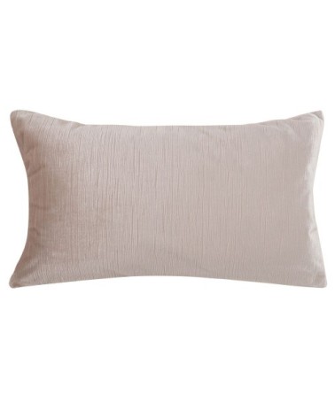 Housse de coussin en velours de polyester recyclé en relief beige 30x50