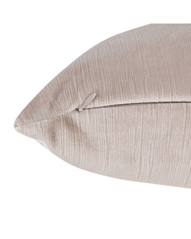 Housse de coussin en velours de polyester recyclé en relief beige 30x50