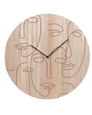 Horloge en bois de paulownia gravé beige D45