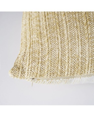 Coussin imprimé oiseau beige 45x45