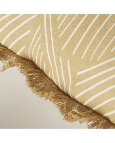Coussin en coton imprimé beige et taupe 45x45