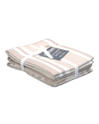 Lot de 3 torchons de cuisine coton lin 70 x 50