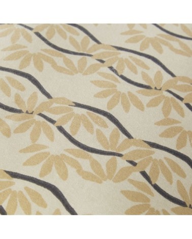 Coussin en coton imprimé vert kaki, beige, écru et gris anthracite 45x45