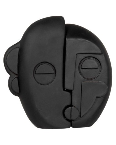 Statuette visage à assembler en ciment noir H19