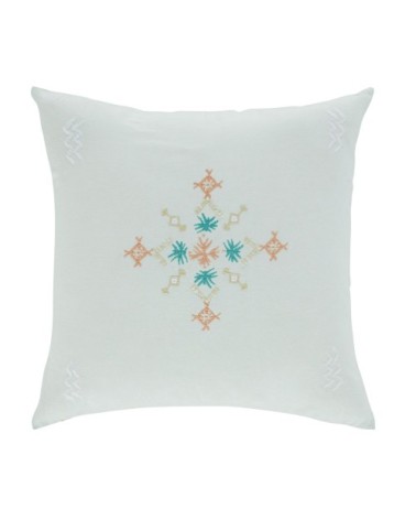 Coussin en coton bleu clair avec broderie 45x45