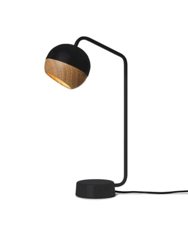 Lampe de table avec abat-jour en chêne noir