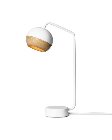 Lampe de table avec abat-jour en chêne blanc