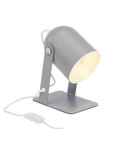 Lampe à poser en métal gris orientable H22cm