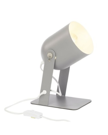 Lampe à poser en métal gris orientable H22cm