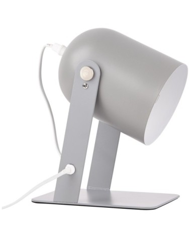 Lampe à poser en métal gris orientable H22cm