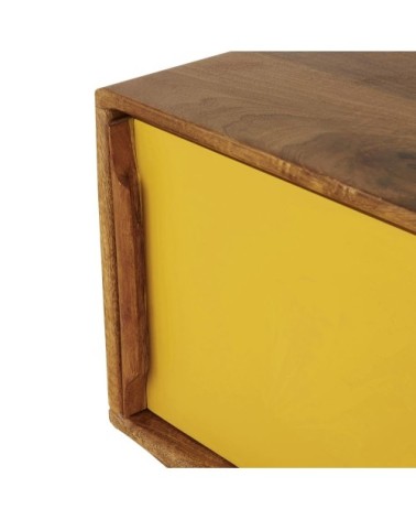 Meuble TV 2 portes jaune et gris anthracite