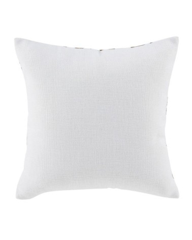 Coussin imprimé végétal écru et caramel 45x45