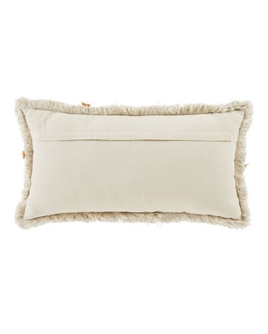 Coussin en coton beige, écru et orange 40x75
