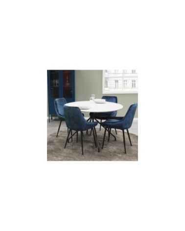 Lot de 2 chaises en velours style moderne bleu ciel