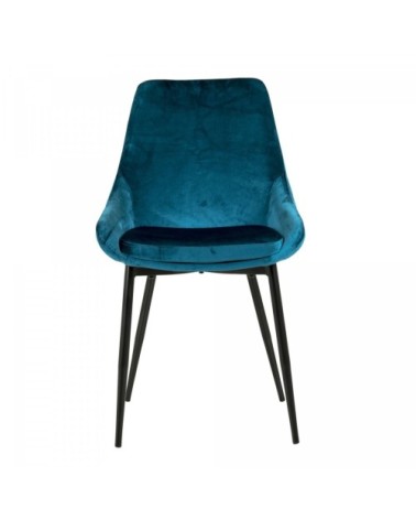 Lot de 2 chaises en velours style moderne bleu ciel
