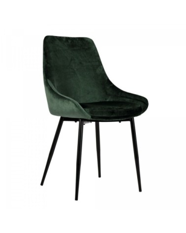 Lot de 2 chaises en velours style moderne vert