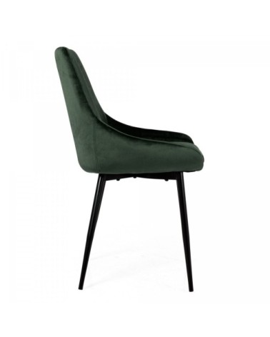 Lot de 2 chaises en velours style moderne vert