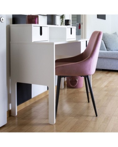 Lot de 2 chaises en velours style moderne rose