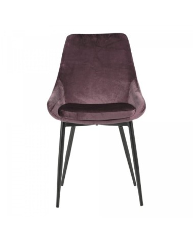 Lot de 2 chaises en velours style moderne rose