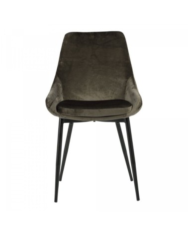 Lot de 2 chaises en velours style moderne taupe