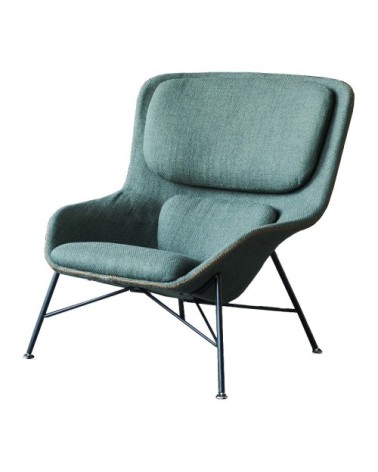 Fauteuil design en tissu vert