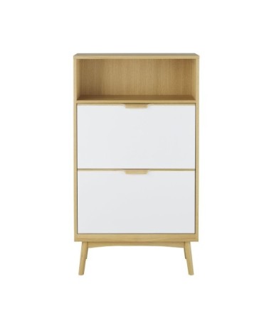 Meuble à chaussures 2 casiers blanc