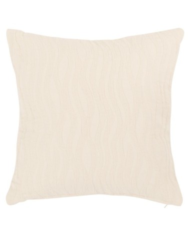 Housse de coussin en coton motifs en relief crème 40x40