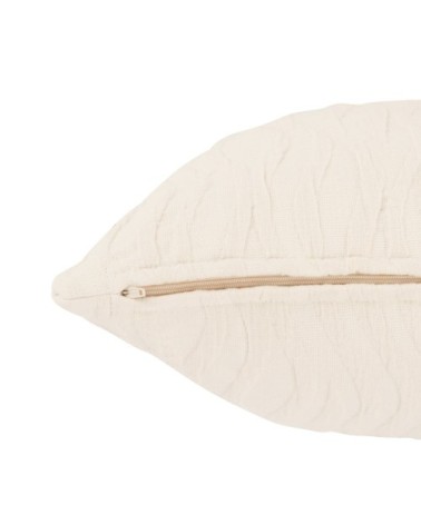 Housse de coussin en coton motifs en relief crème 40x40