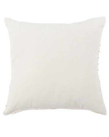 Housse de coussin en coton recyclé motifs à rayures écrues et ocre 40x40