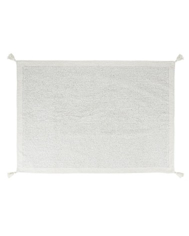 Tapis en coton recyclé tufté gris et blanc 140x200