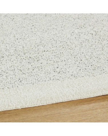 Tapis en coton recyclé tufté gris et blanc 140x200