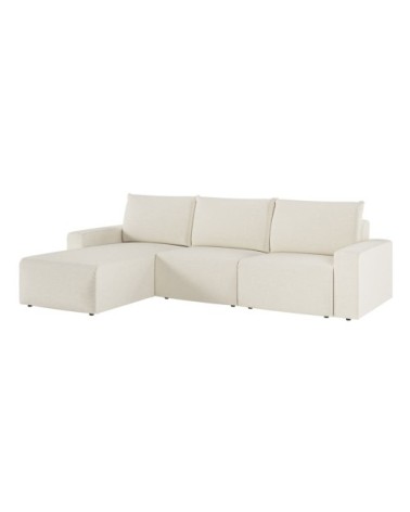 Canapé d'angle réversible 4 places tissu beige