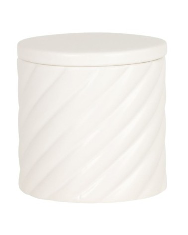 Boîte en céramique blanche torsadée avec couvercle