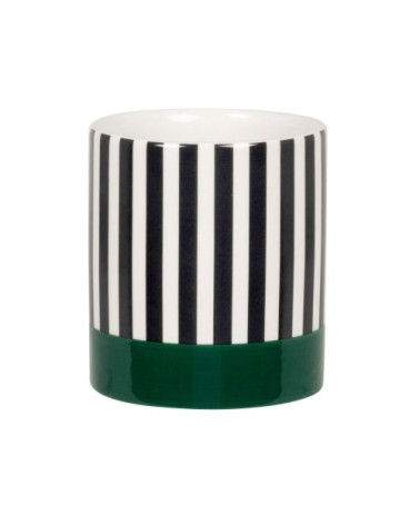 Bougie parfumée en céramique blanche, noire et verte