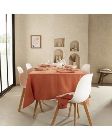 Nappe unie en polylin tangerine 180 x 180
