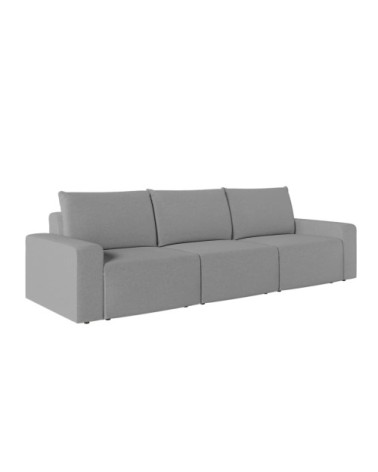 Canapé droit fixe 3 places en tissu gris